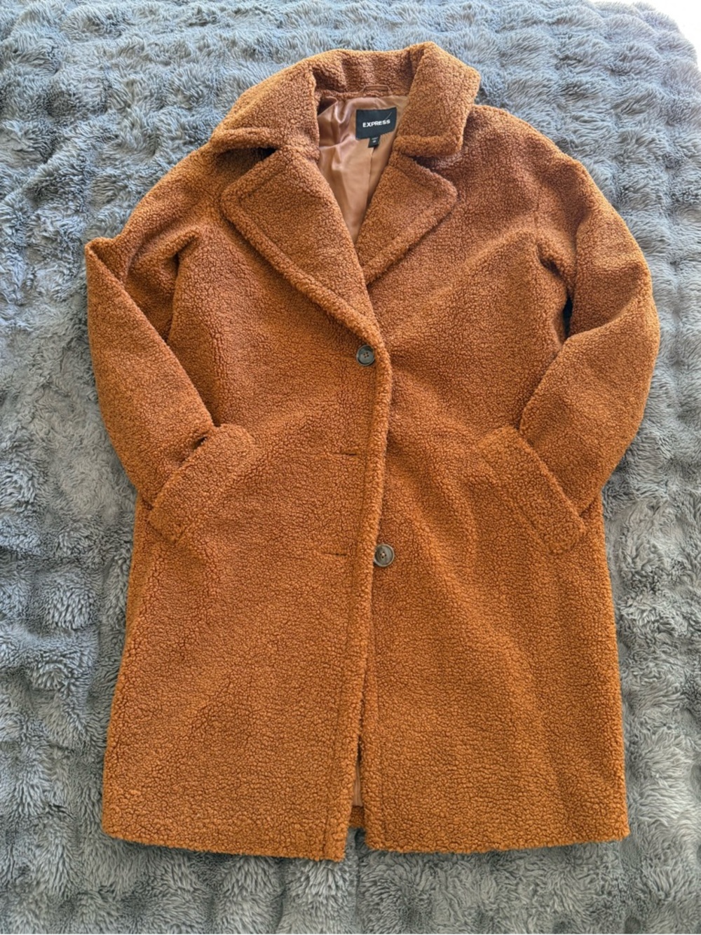 Express Women’s Teddy Coat in Rust